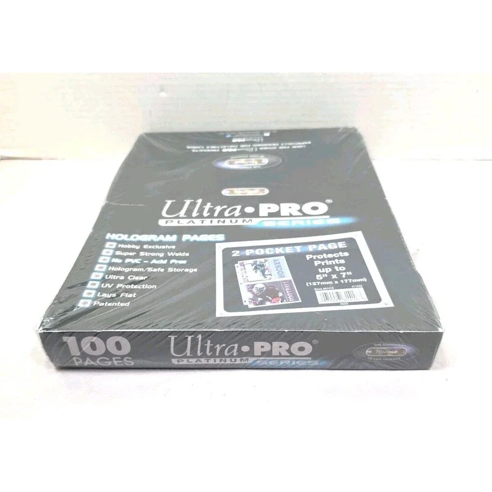 (100 NEW) Ultra Pro 2 Pocket Pages Platinum Series, Cards Or Photos up to 5X7